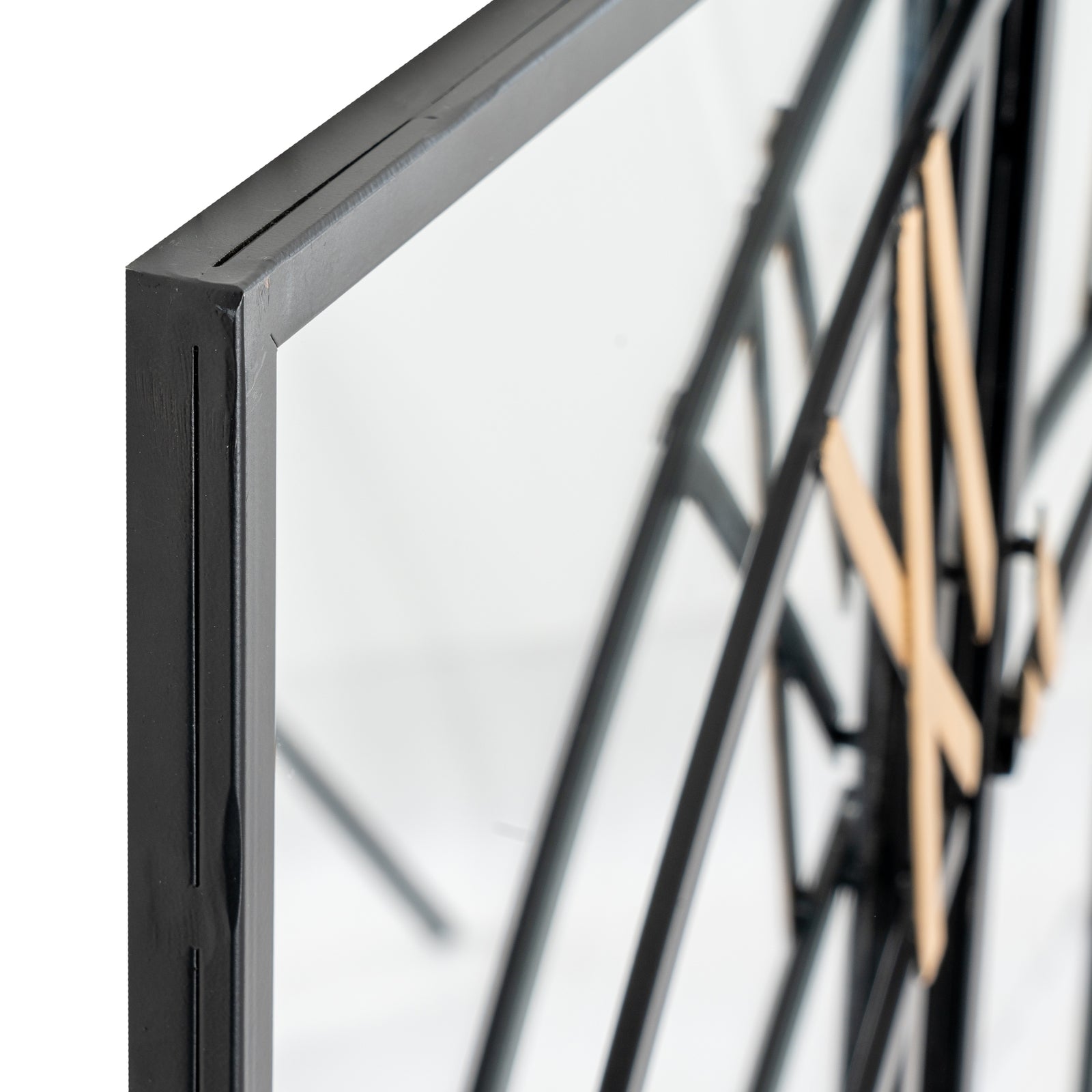 Black and Gold Mirrored Wall Clock - lifestyle