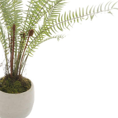 White Potted Boston Fern Artificial Fern detail
