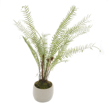 White Potted Boston Fern Artificial Fern Faux Plant