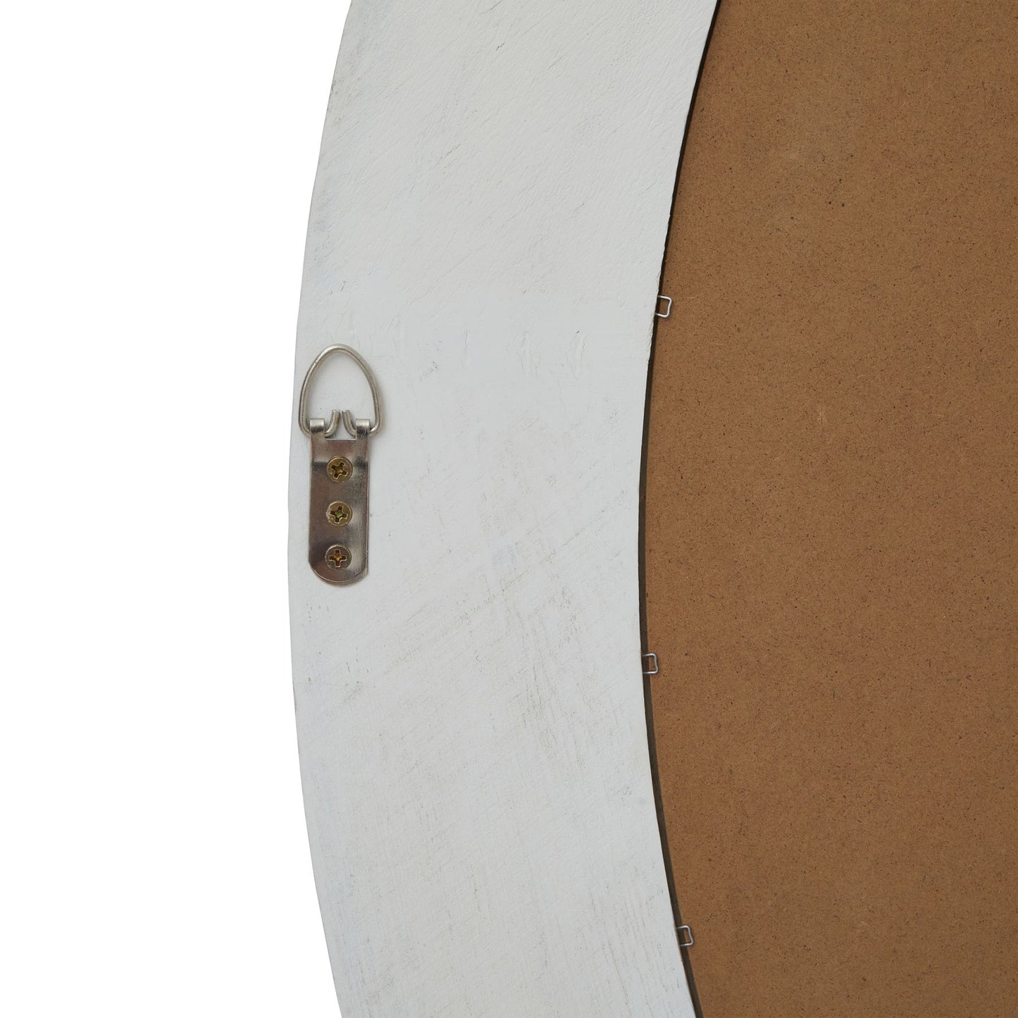 Large Round Washed Wood Mirror - detail