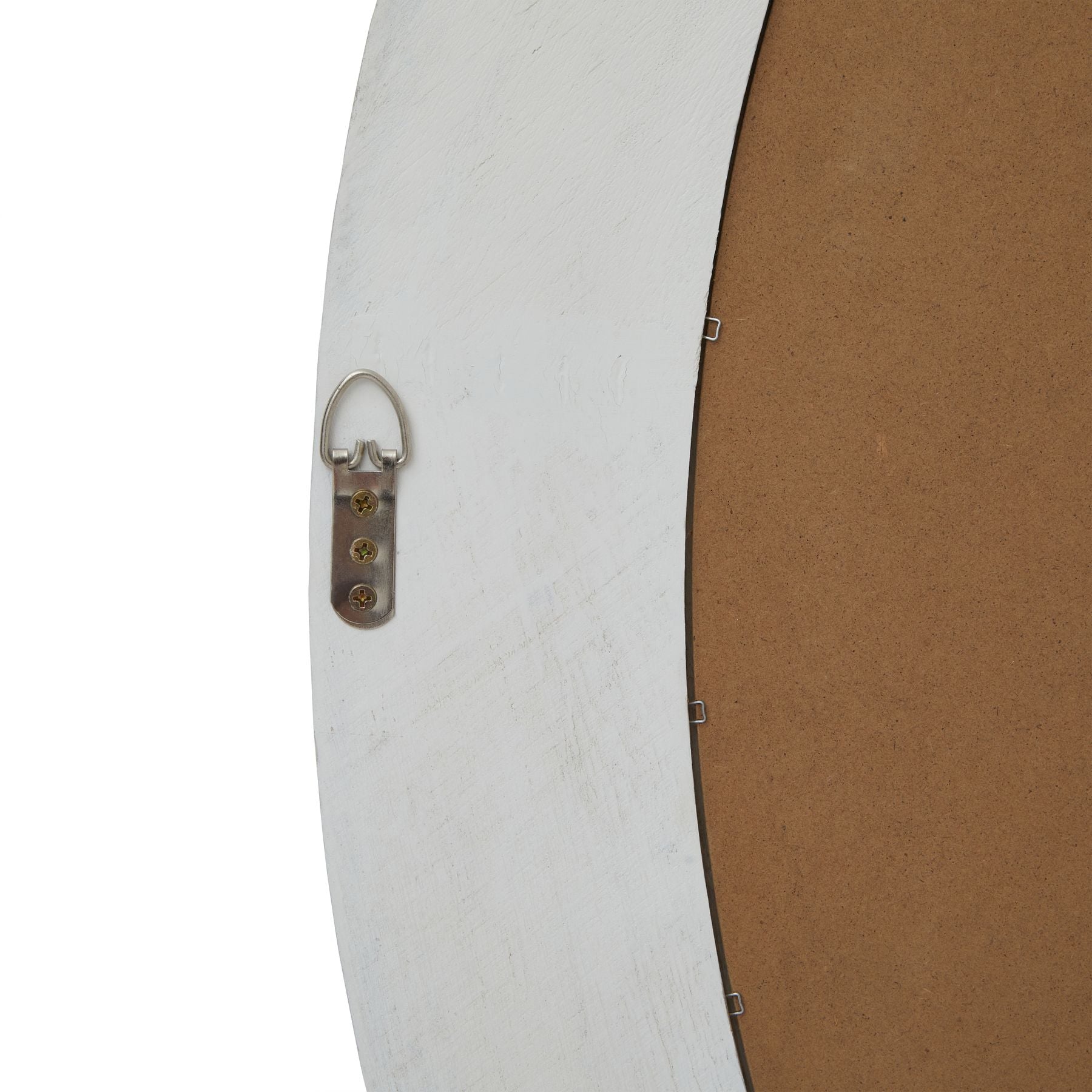 Large Round Washed Wood Mirror - detail