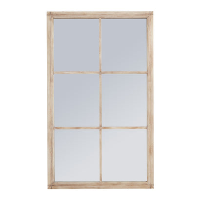 Washed Wood Large Window Wall Mirror Multi-Panel 150x90cm