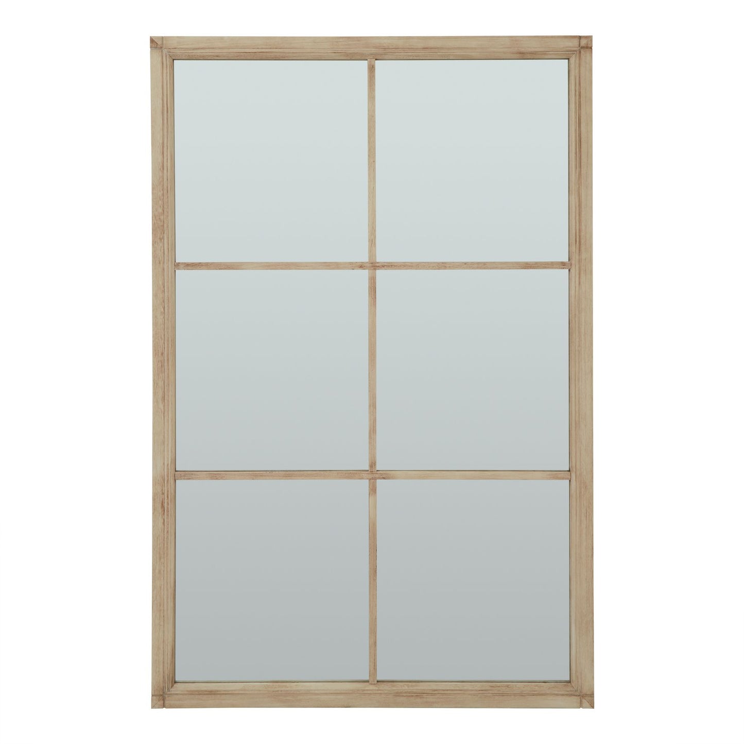 Washed Wood XL Window Wall Mirror Multi-Panel 170x112cm