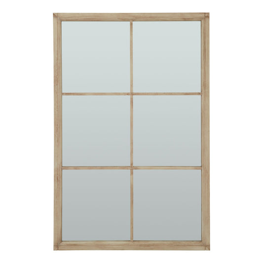 Washed Wood XL Window Wall Mirror Multi-Panel 170x112cm