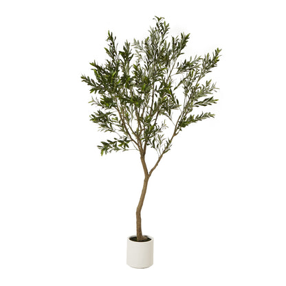 Apulia Olive Tree In White Pot Artificial Tree H240cm