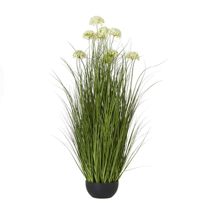 White Allium Plant In Pot Artificial Flower H70cm