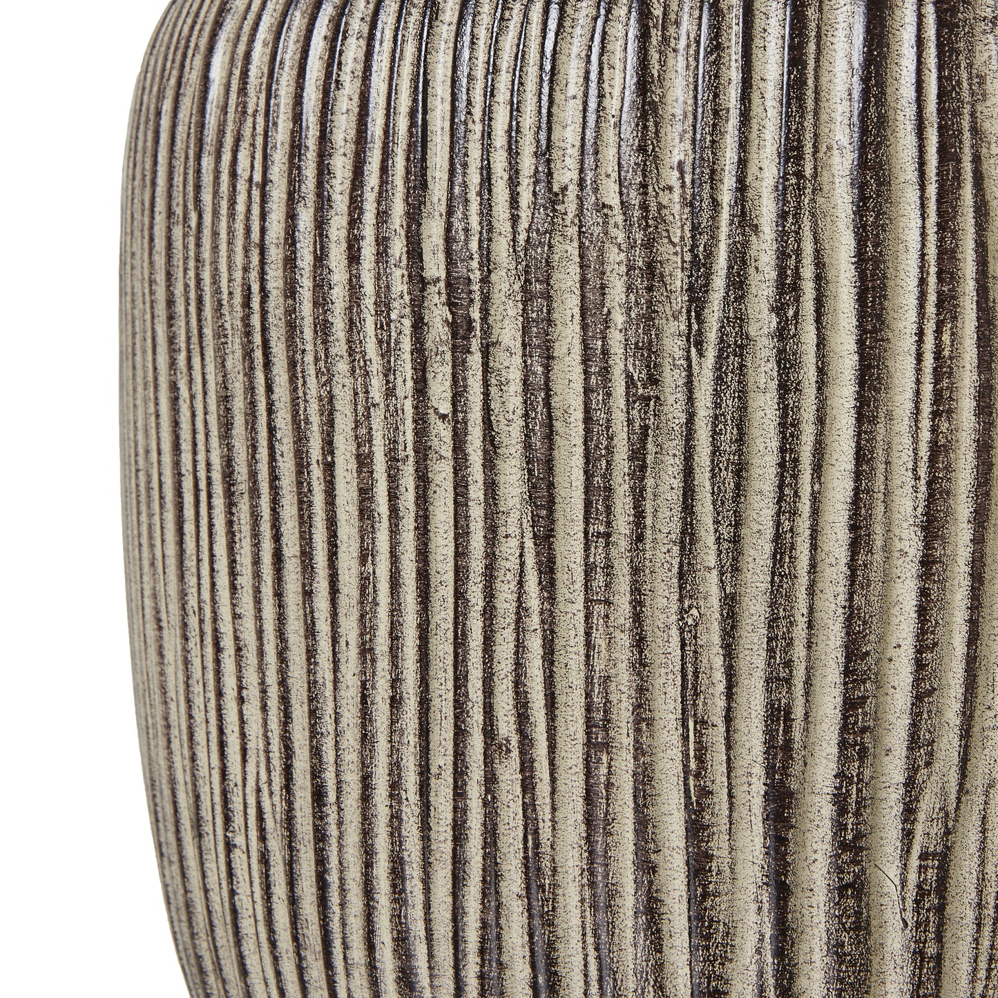 Ochre carved table lamp linen shade detail