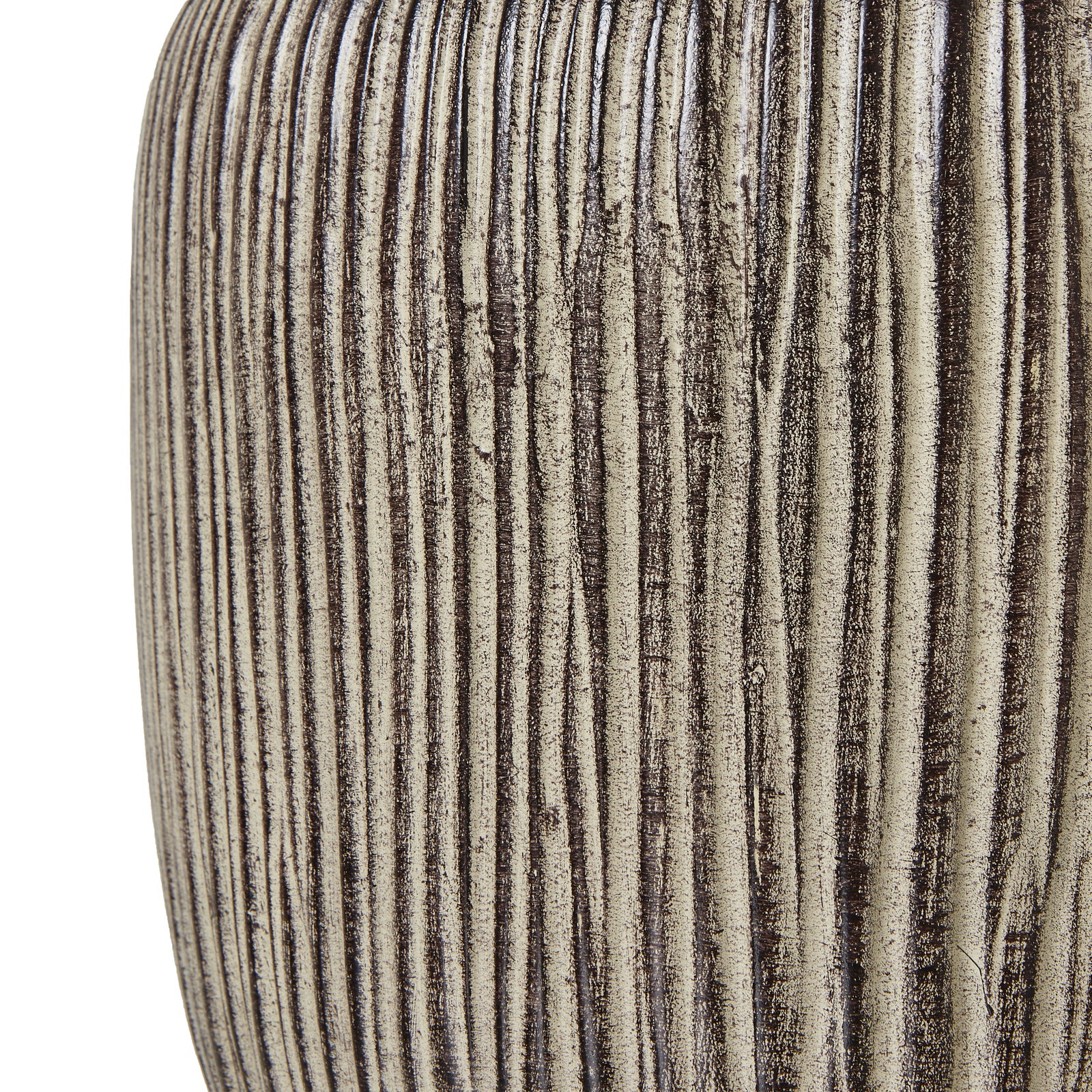 Ochre carved table lamp linen shade detail