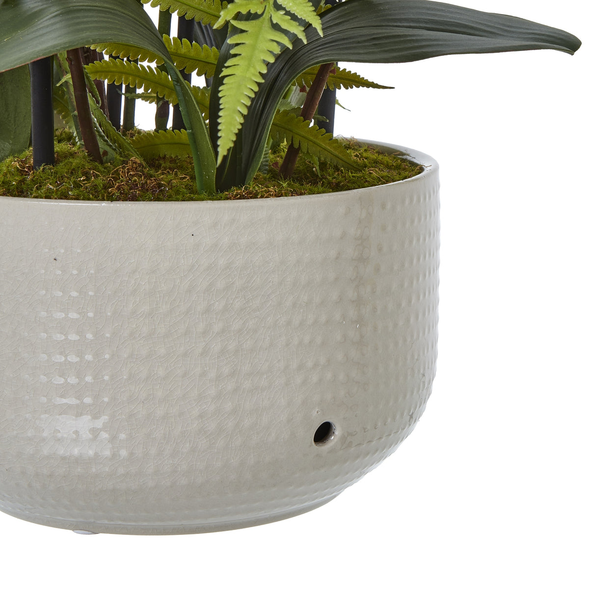 Large White Orchid In Ceramic Pot Artificial Orchid close up