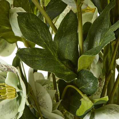 Large Green Hellebore In Taupe Pot Artificial Flower room setting