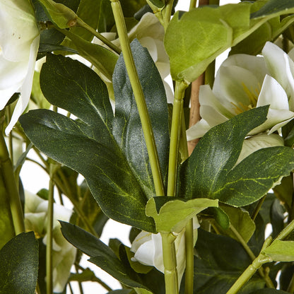 Large White Hellebore In Grey Pot Artificial Flower room setting