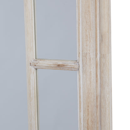 Large Washed Wood Window Mirror - lifestyle