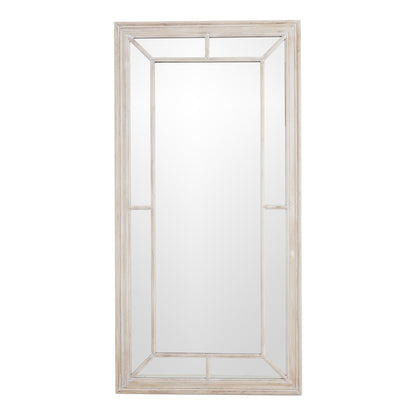 Large Washed Wood Framed Window Wall Mirror Multi-Panel 200x100cm