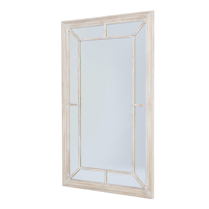 Washed Wood Framed Window Mirror - angle