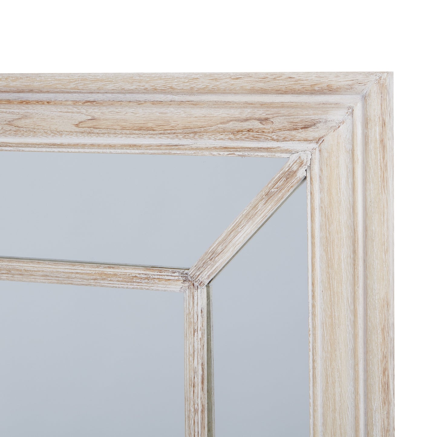 Washed Wood Framed Window Mirror - detail