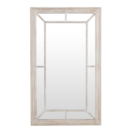 Washed Wood Framed Window Wall Mirror Multi-Panel 150x90cm