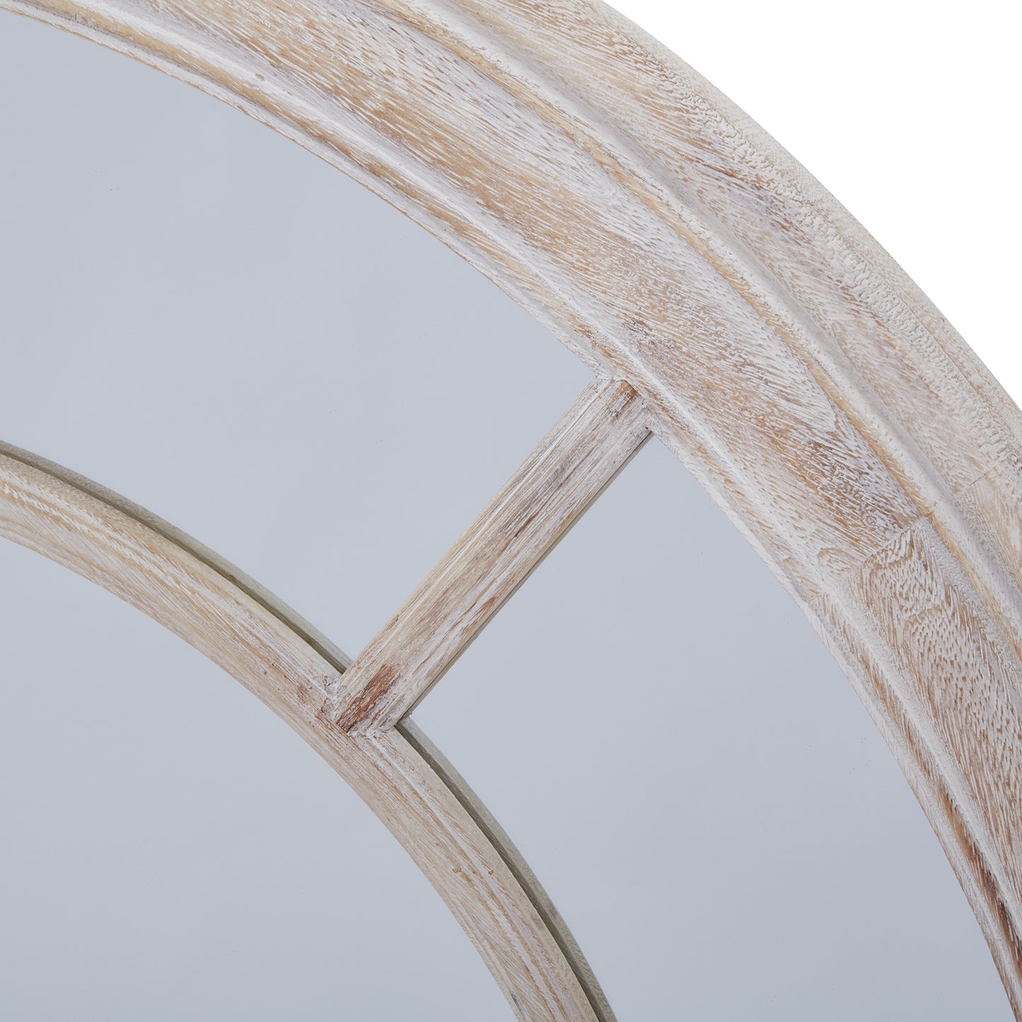 Round Washed Wood Mirror - detail