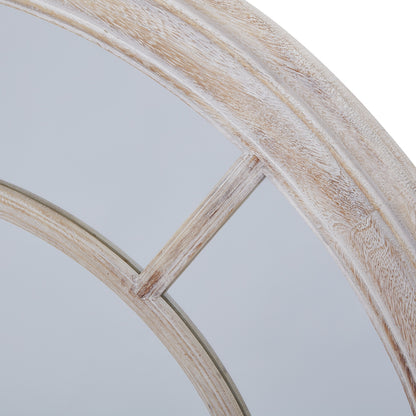 Round Washed Wood Mirror - detail