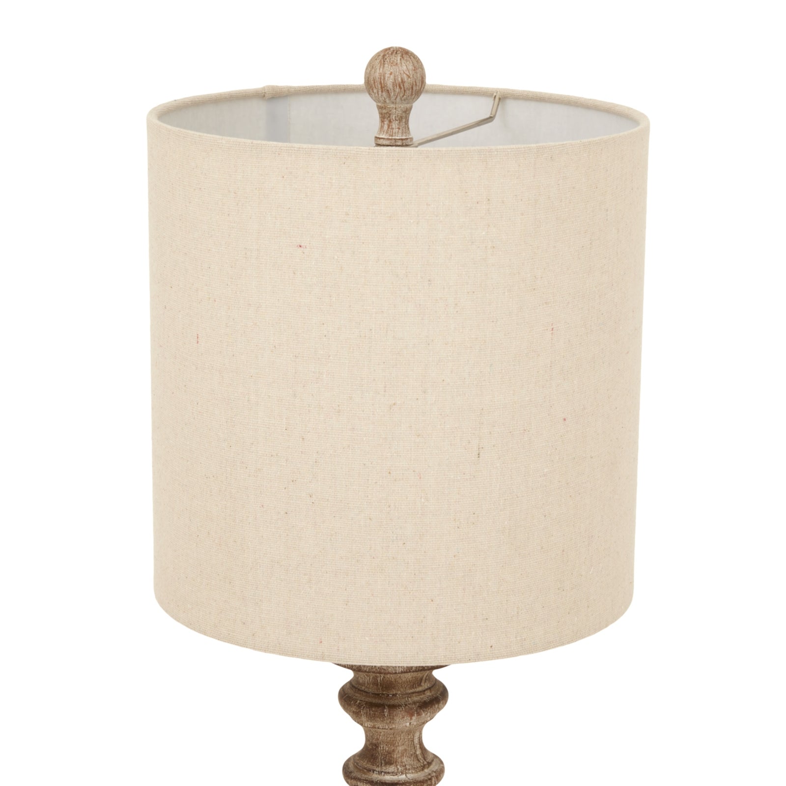 Pallido candlestick table lamp linen shade detail