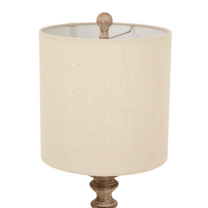 Pallido candlestick table lamp linen shade detail
