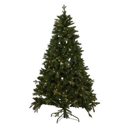 Green forest fir pre-lit Christmas tree with 400 LED lights, 210cm