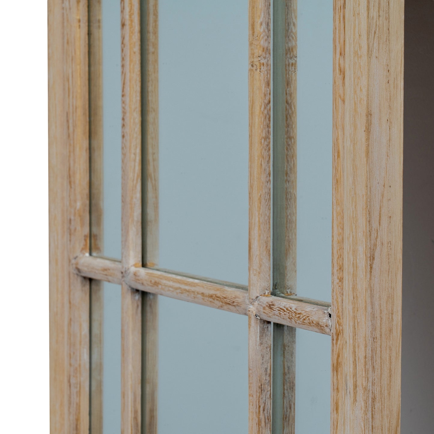 Washed Wood Tall Arched Window Mirror - detail