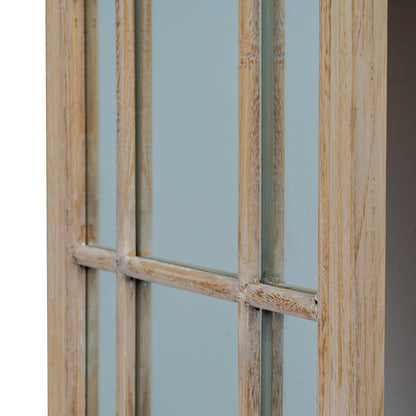Washed Wood Tall Arched Window Mirror - detail