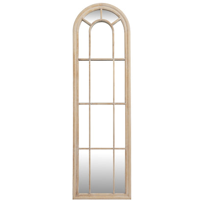 Washed Wood Tall Arched Window Wall Mirror Multi-Panel 170x50cm
