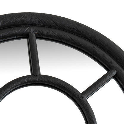 Black Wood Tall Arched Window Mirror - detail