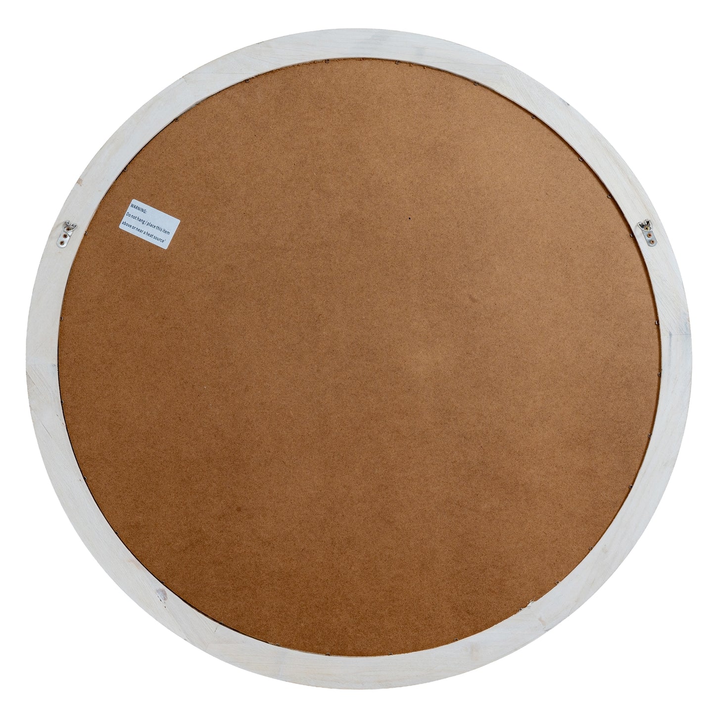 Round Washed Wood Window Mirror - lifestyle