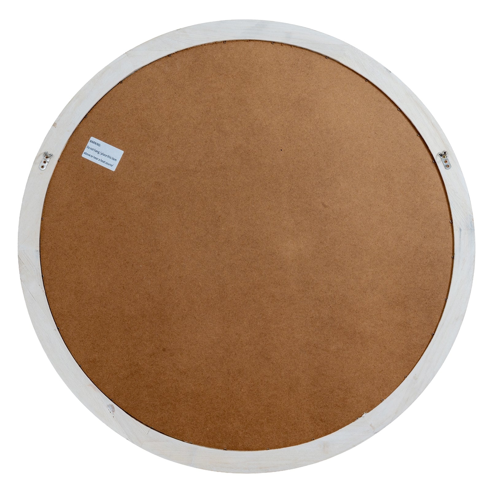 Round Washed Wood Window Mirror - lifestyle