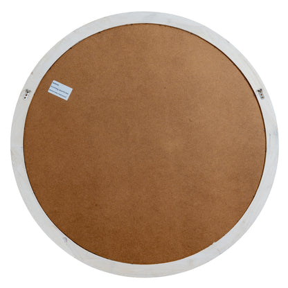 Round Washed Wood Window Mirror - lifestyle