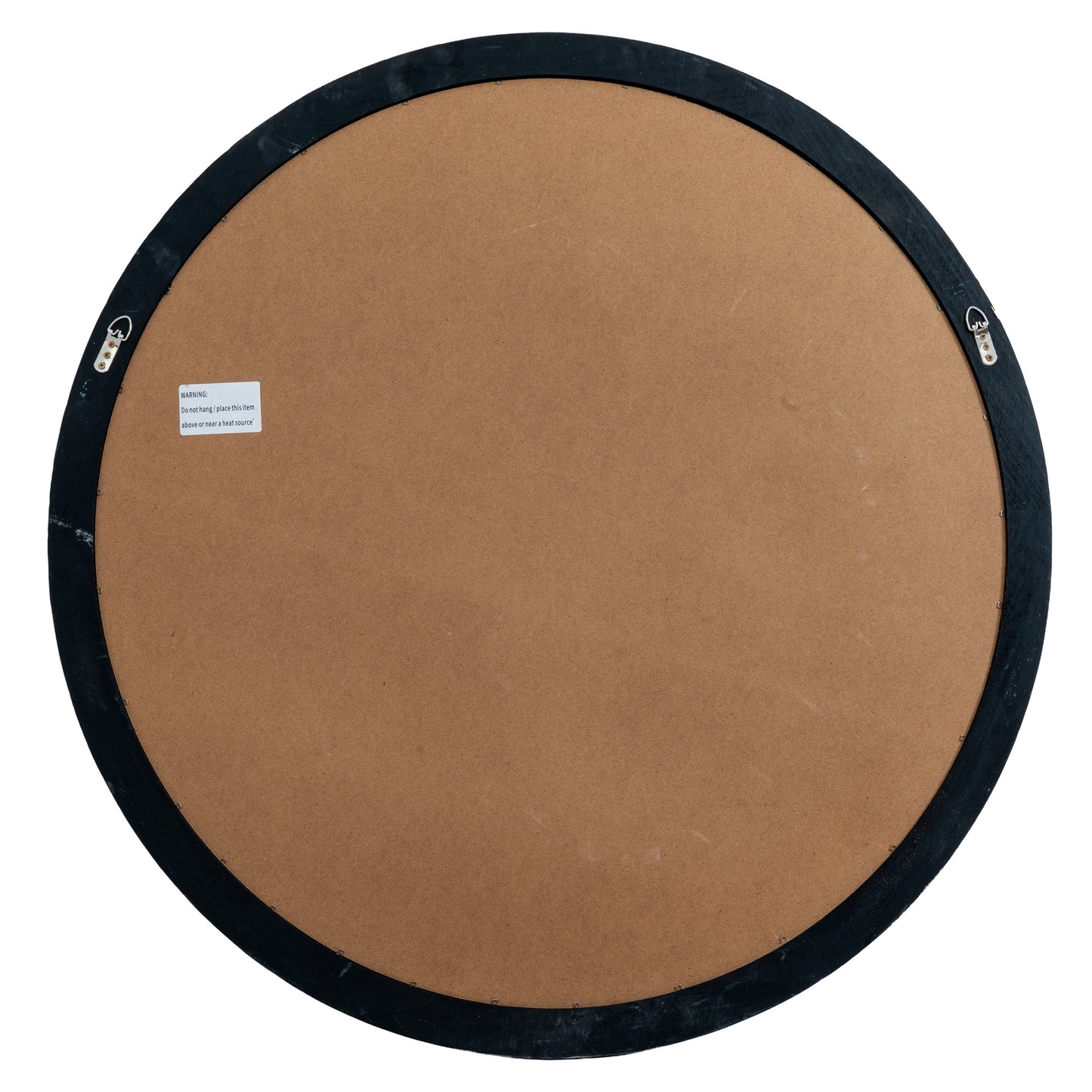 Black Wood Round Window Mirror - lifestyle