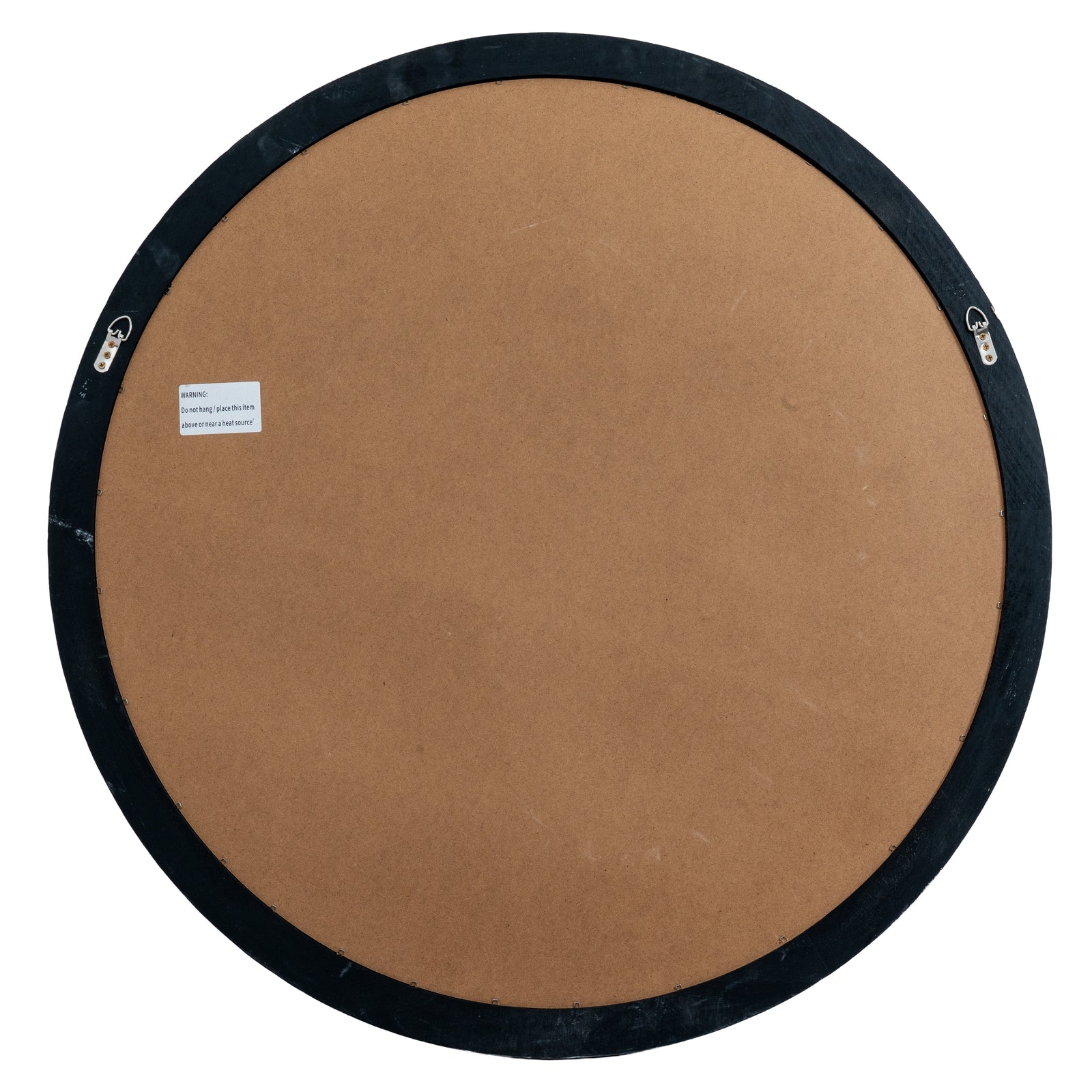 Black Wood Round Window Mirror - lifestyle