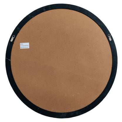Black Wood Round Window Mirror - lifestyle