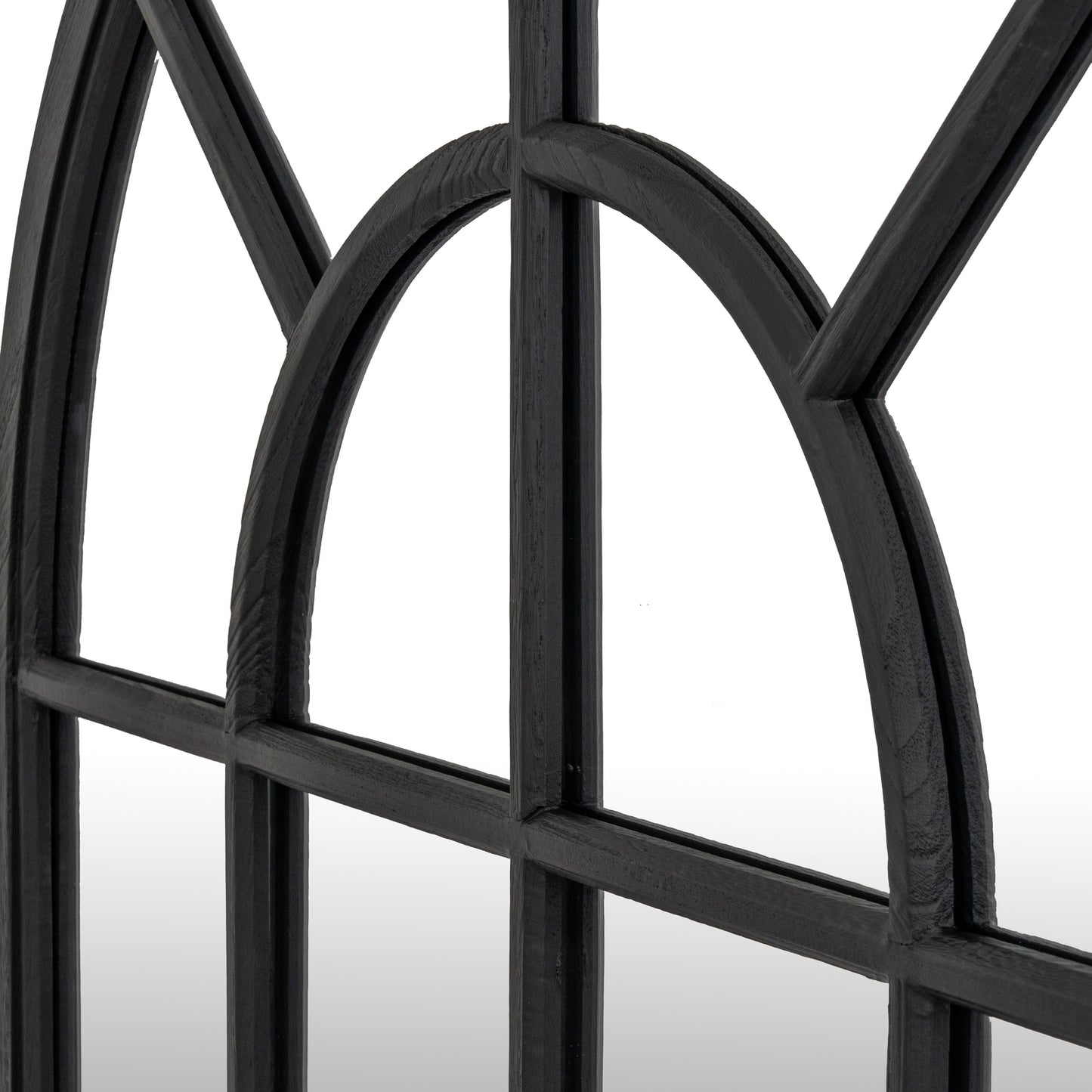 Black Wood Arched Window Mirror - lifestyle