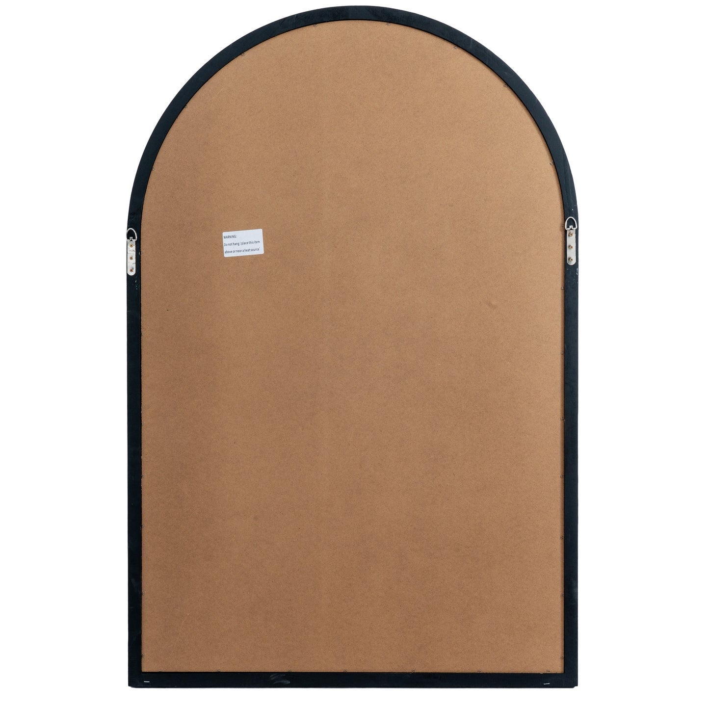 Black Wood Arched Window Mirror - room
