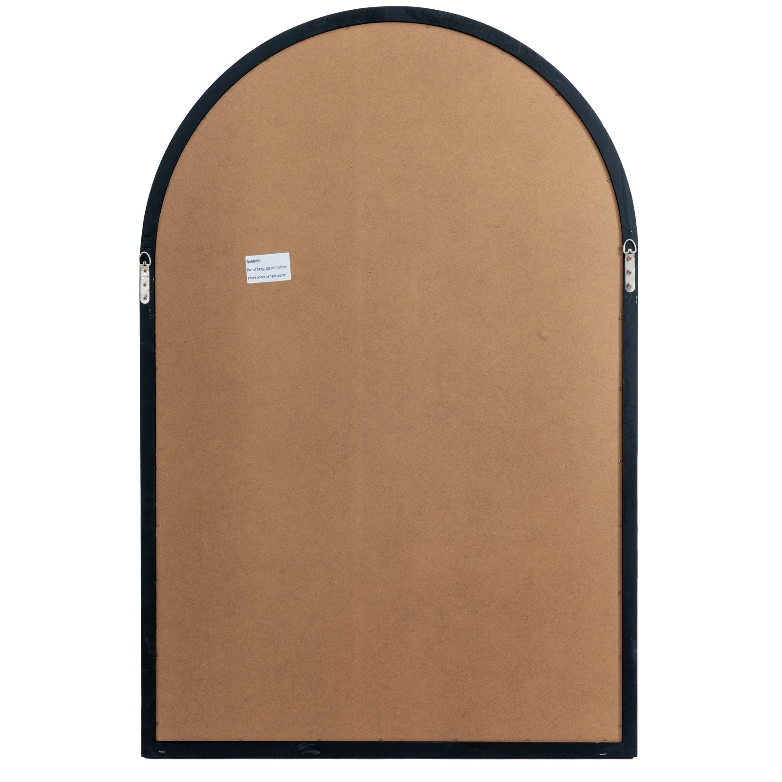Black Wood Arched Window Mirror - room