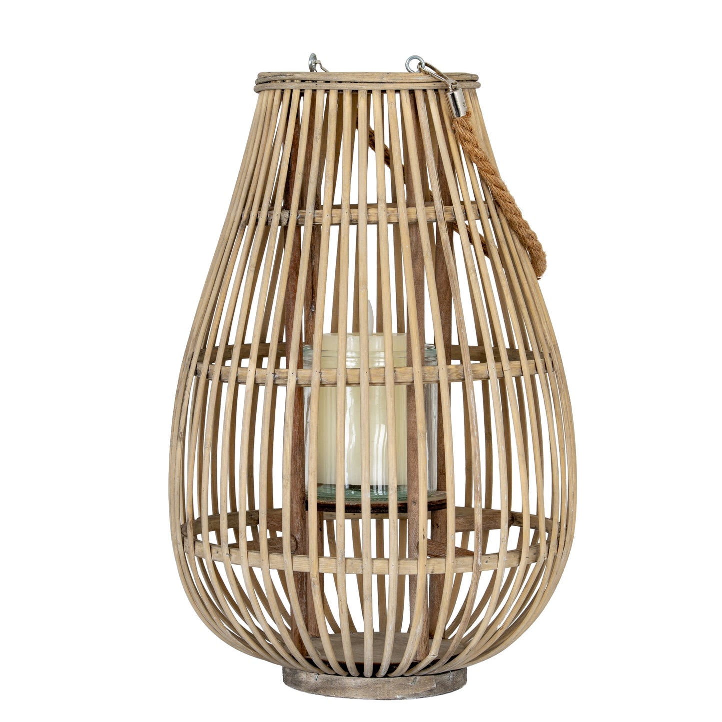 Medium ellipse wicker lantern close detail of the weave