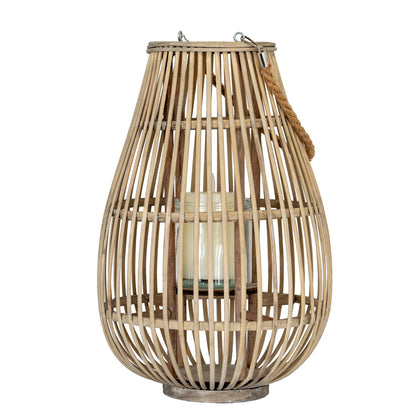 Medium ellipse wicker lantern close detail of the weave