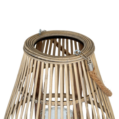 Medium ellipse wicker lantern shown lit