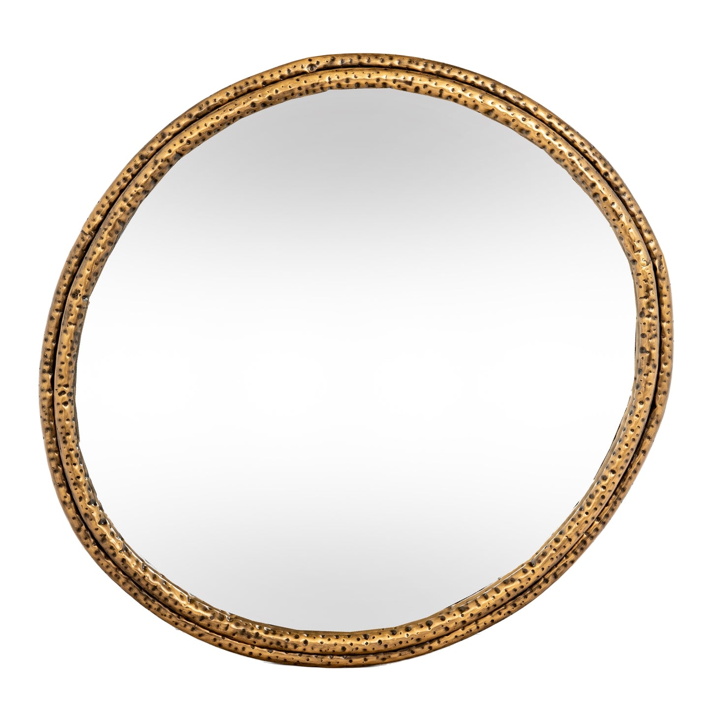 Nahla Medium Wall Mirror Dimpled Gold Frame 73x78cm