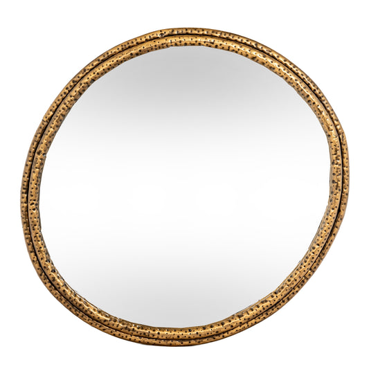 Nahla Medium Wall Mirror Dimpled Gold Frame 73x78cm