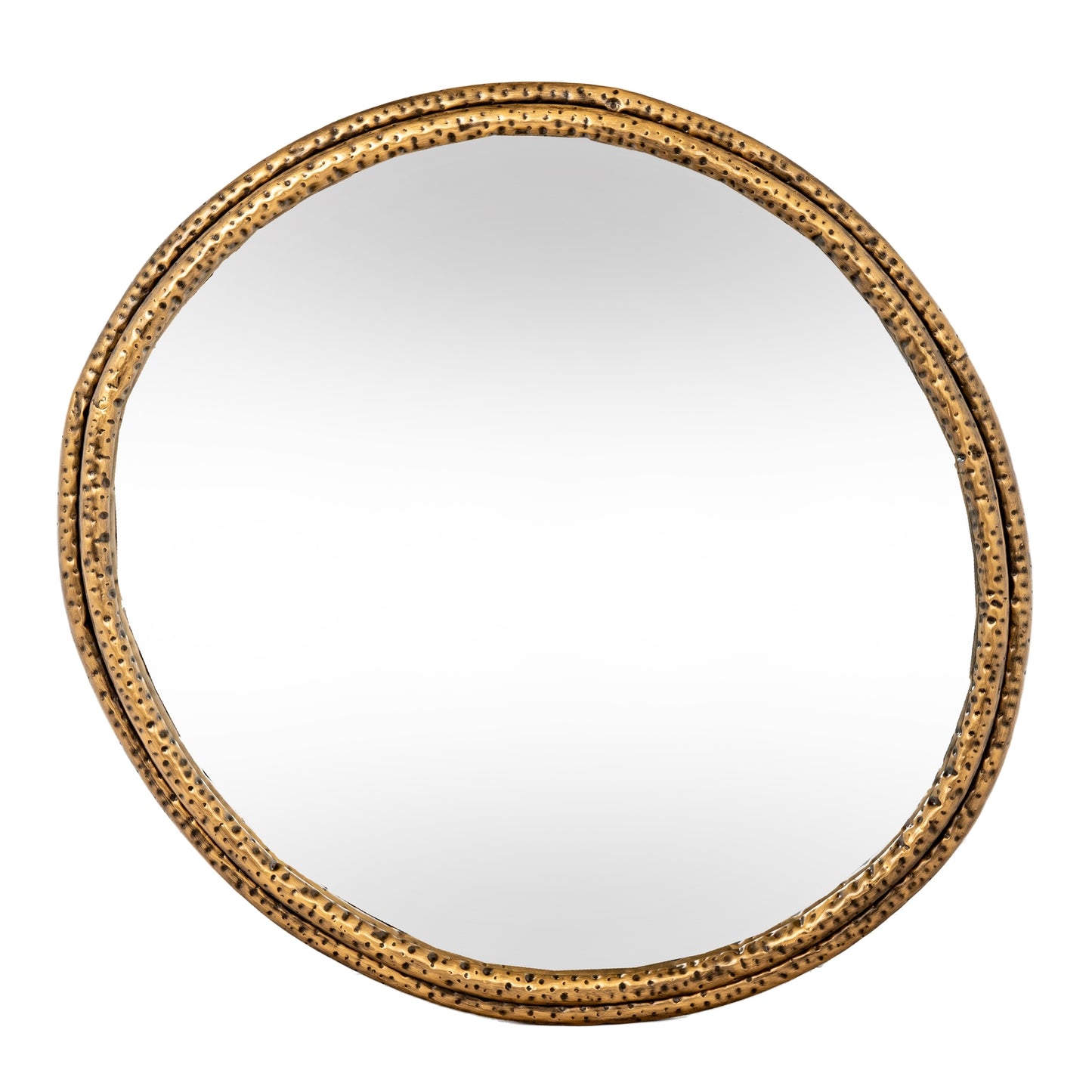 Nahla Small Wall Mirror Dimpled Gold Frame 60x64cm