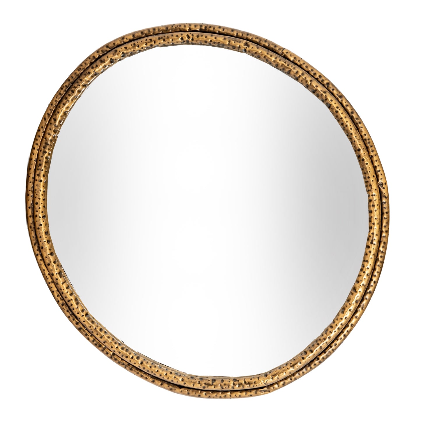 Nahla Large Wall Mirror Dimpled Gold Frame 82x86cm