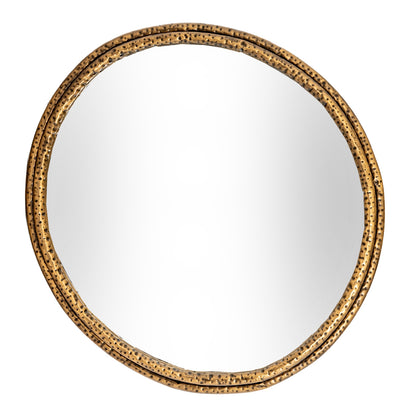 Nahla Large Wall Mirror Dimpled Gold Frame 82x86cm