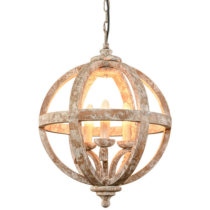 Solara orb pendant ceiling light with interlaced band sphere