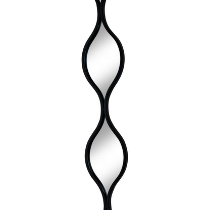 Slim Black Hanging Mirror - angle