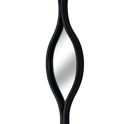 Slim Black Hanging Mirror - detail