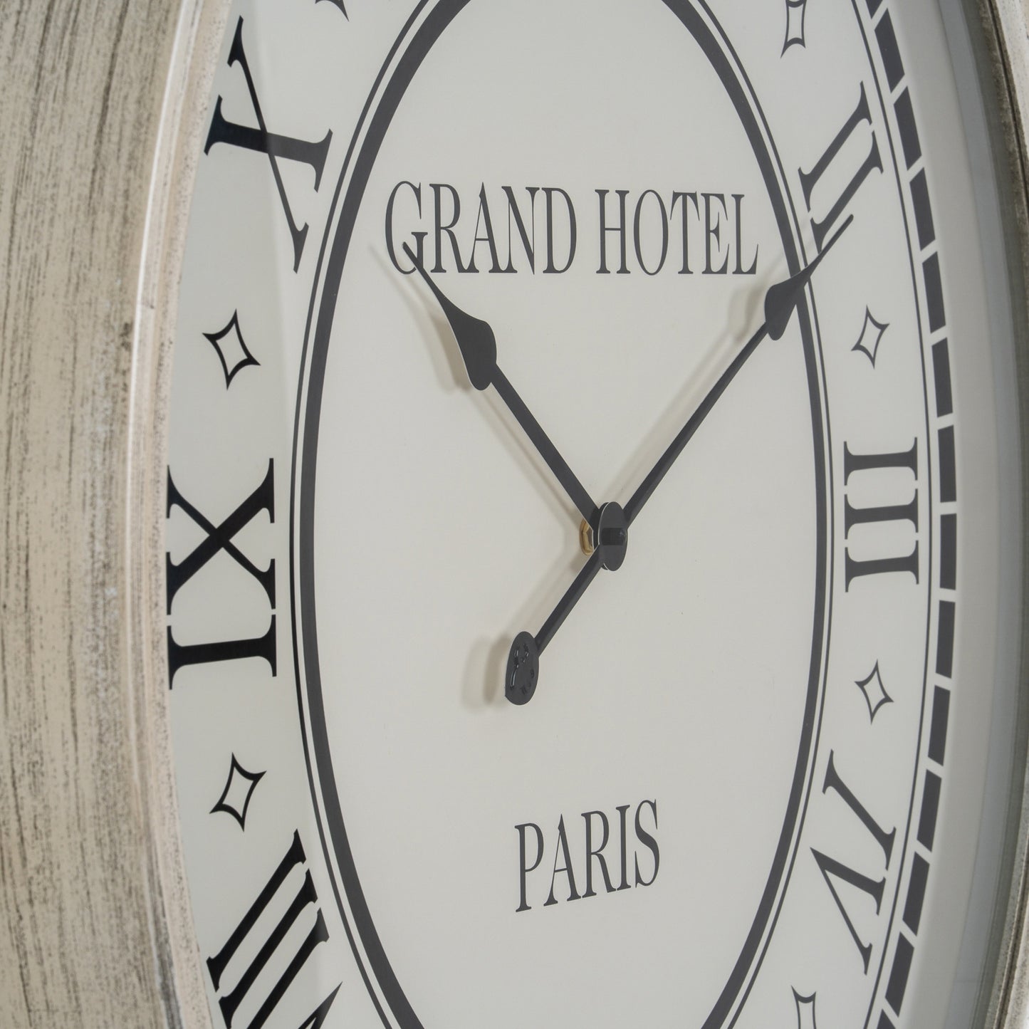 Large Grey Glass-Fronted Wall Clock - side view